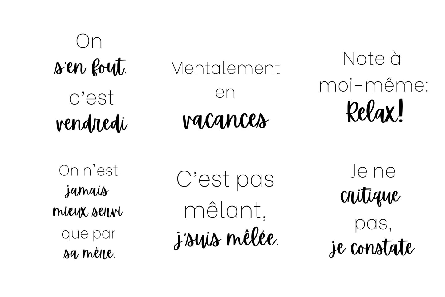 Citations drôles et expressions humoristiques sur aimants carrés