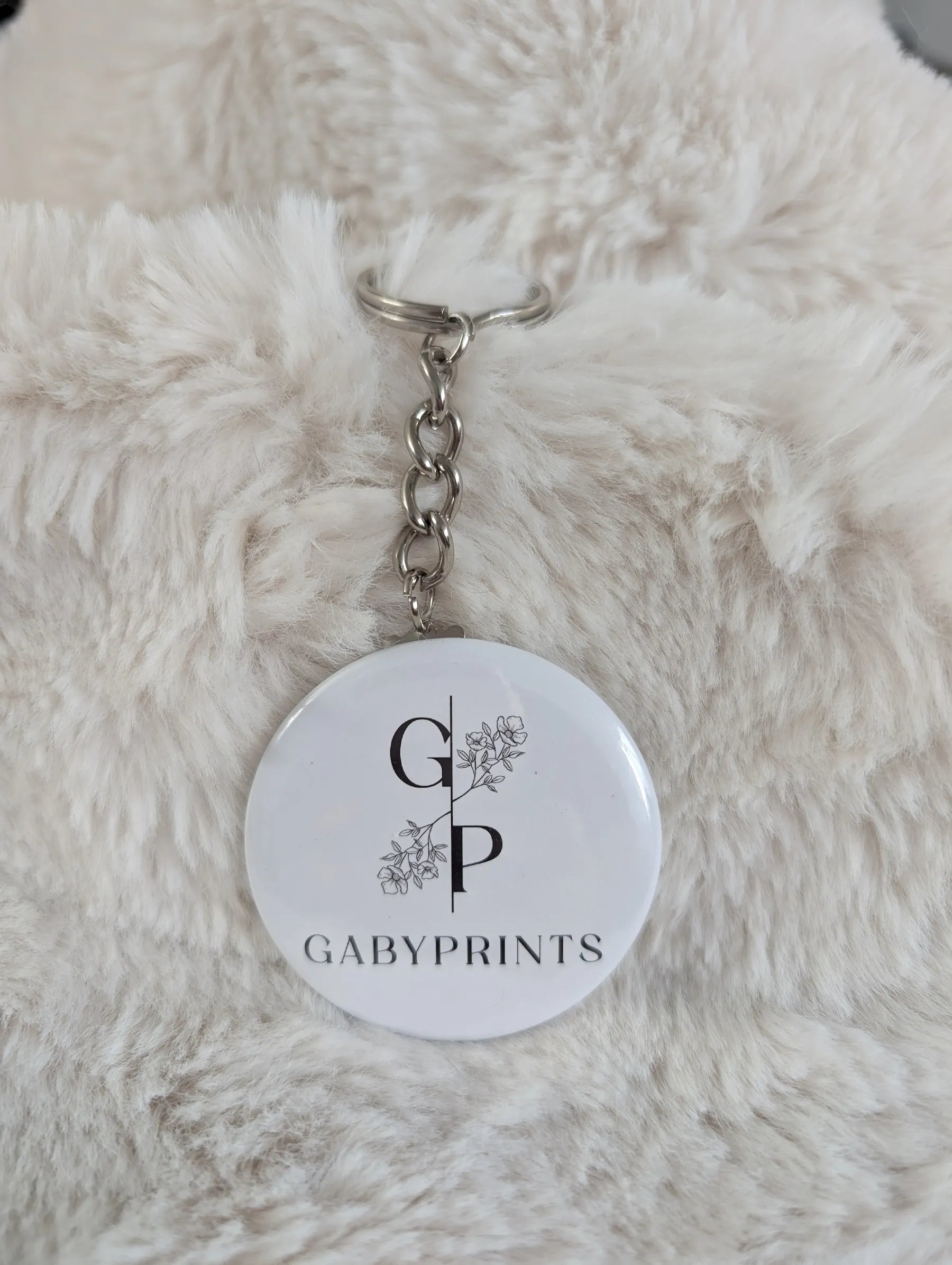 White business keychain - Porte-clé corporatif blanc GabyPrints
