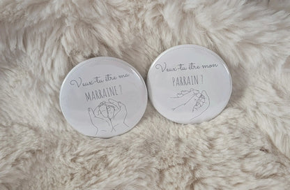 2 aimants GabyPrints pour une demande parrain et marraine – 2 GabyPrints magnets for a godparent proposal