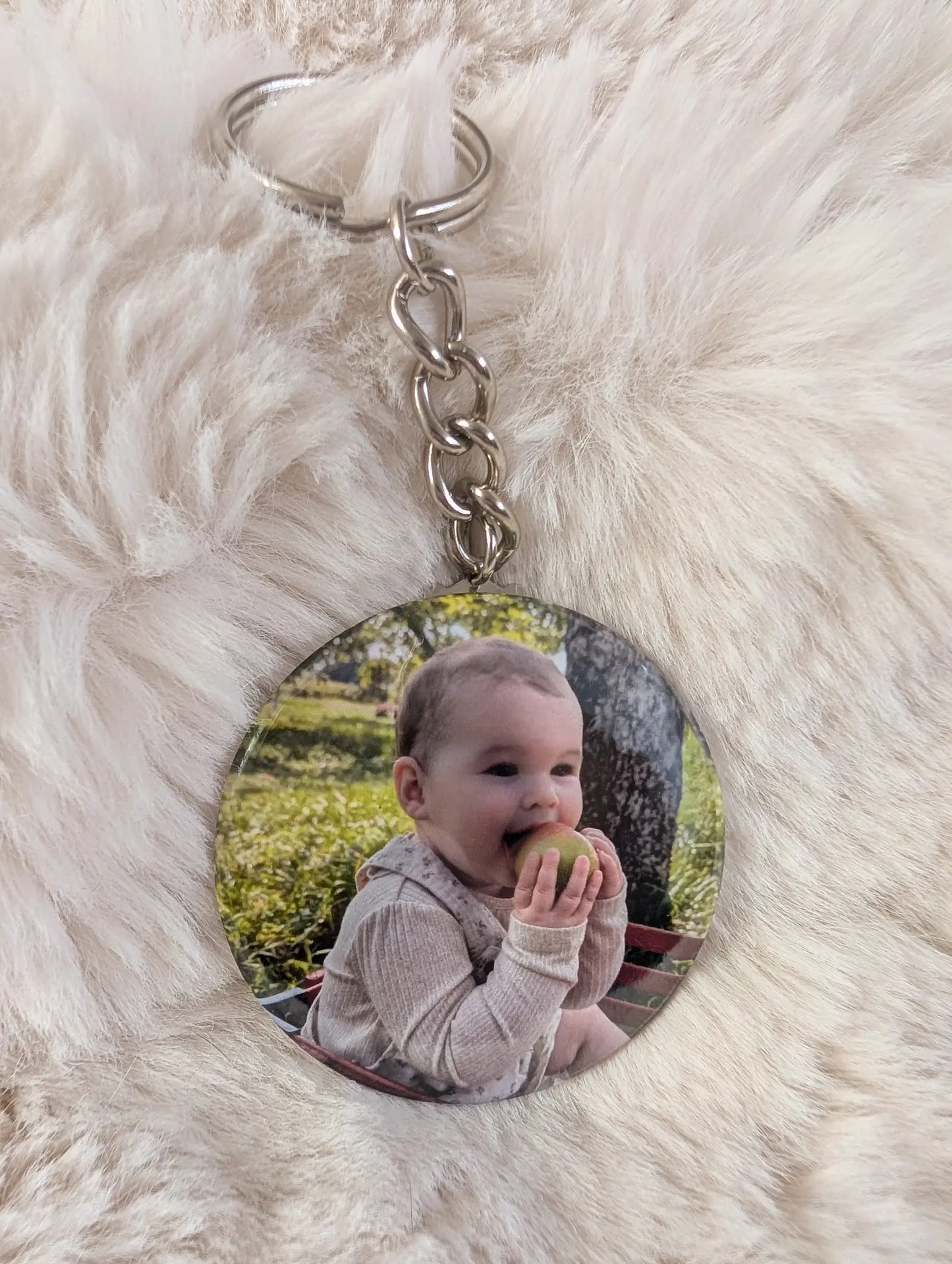 Porte-clé personnalisé avec photo de bébé / Personalized keychain with baby photo – GabyPrints
