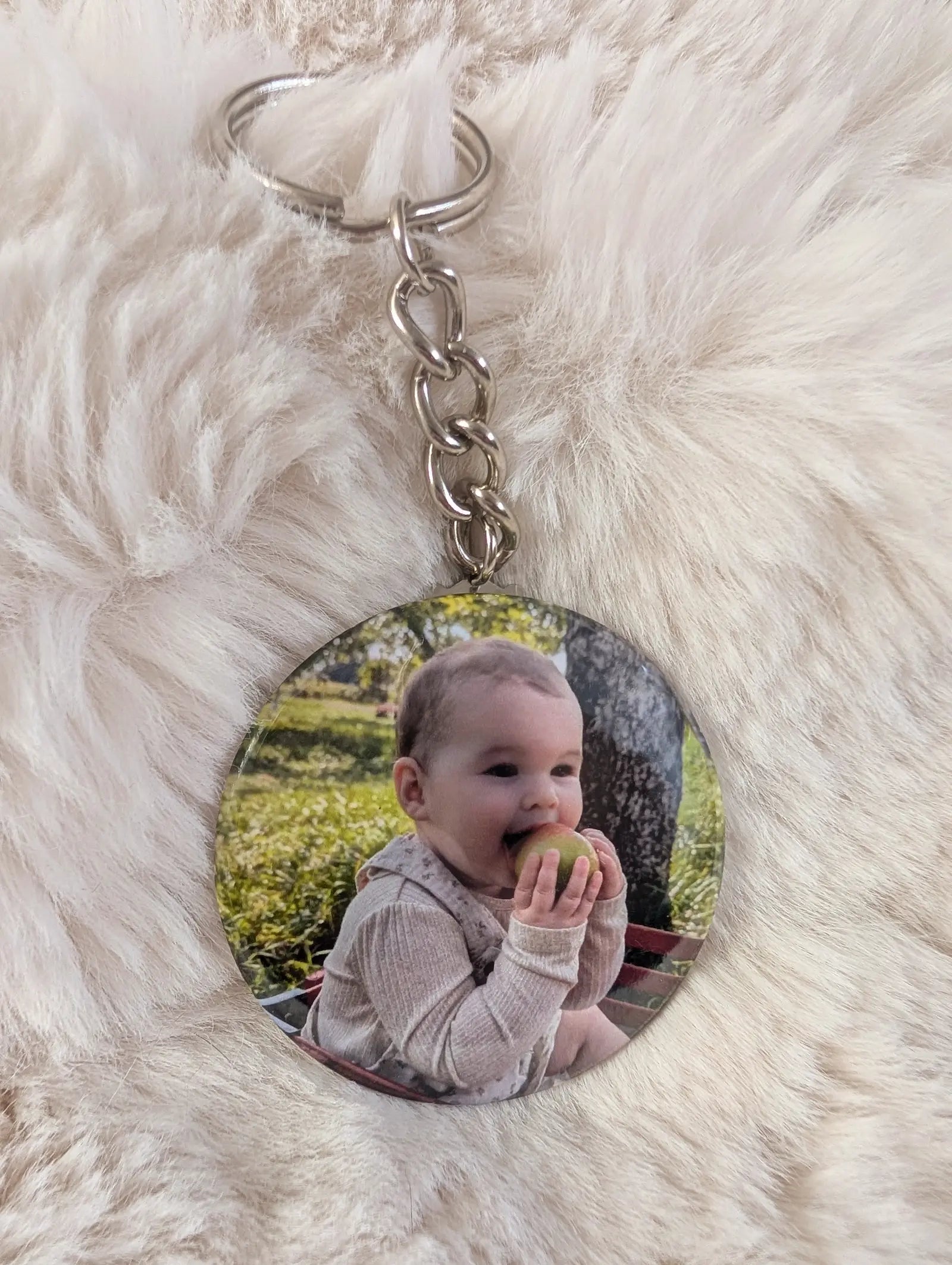 Porte-clé personnalisé avec photo de bébé / Personalized keychain with baby photo – GabyPrints