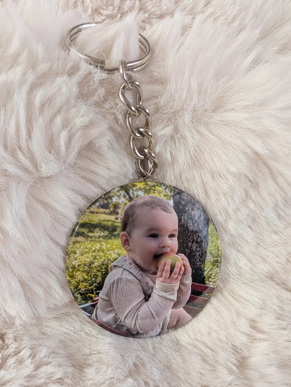 Porte-clé personnalisé avec photo de bébé / Personalized keychain with baby photo – GabyPrints